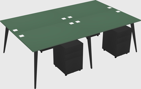 Shared rectangular office desk system