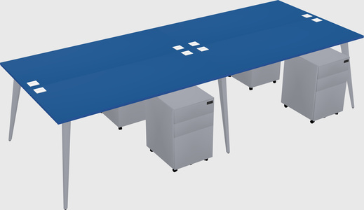 Shared rectangular office desk system