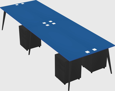 Shared rectangular office desk system