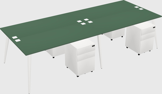 Shared rectangular office desk system