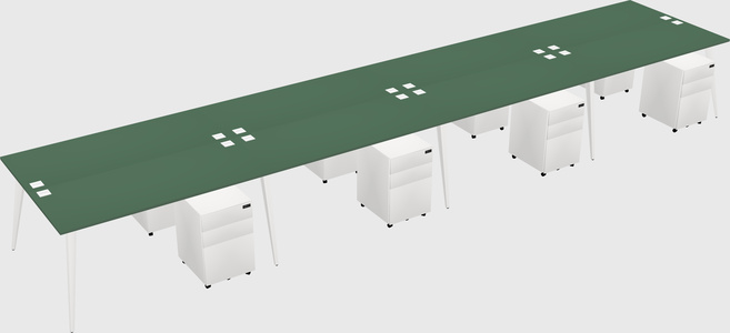 Shared rectangular office desk system