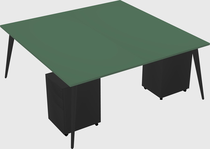 Shared rectangular office desk system