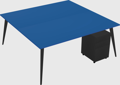 Shared rectangular office desk system