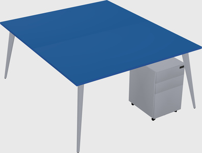 Shared rectangular office desk system