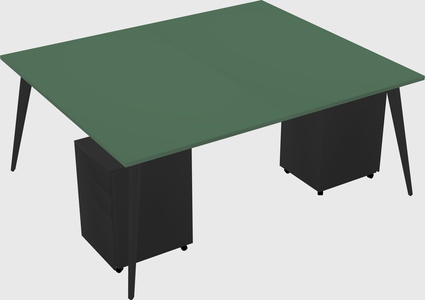 Shared rectangular office desk system