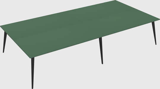 Shared rectangular office desk system