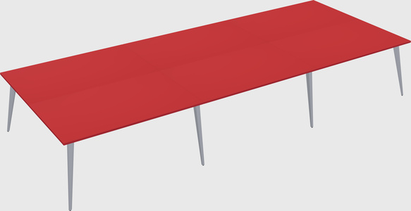 Shared rectangular office desk system