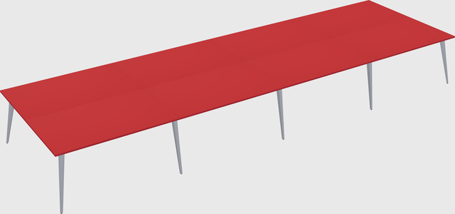 Shared rectangular office desk system