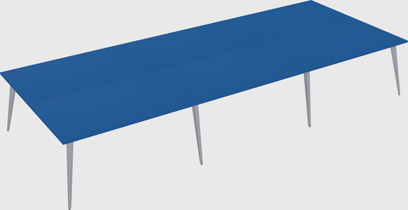 Shared rectangular office desk system