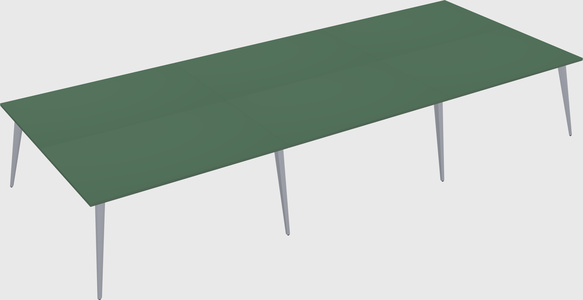 Shared rectangular office desk system