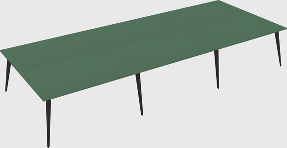 Shared rectangular office desk system