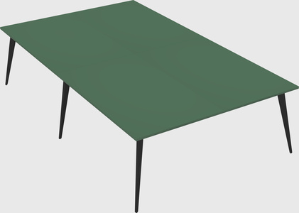 Shared rectangular office desk system