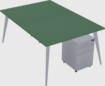 Shared rectangular office desk system