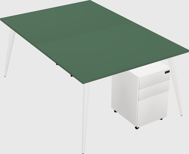 Shared rectangular office desk system