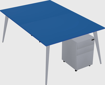 Shared rectangular office desk system