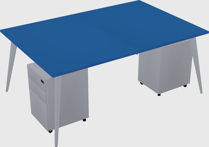 Shared rectangular office desk system