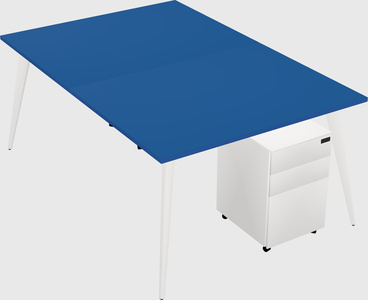 Shared rectangular office desk system