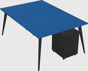 Shared rectangular office desk system