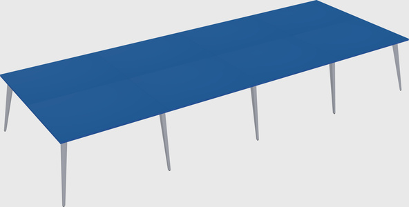 Shared rectangular office desk system