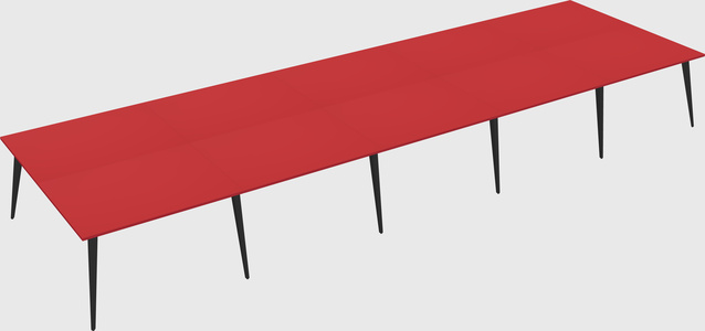 Shared rectangular office desk system