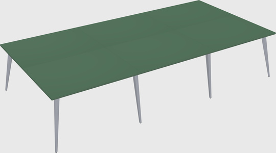 Shared rectangular office desk system