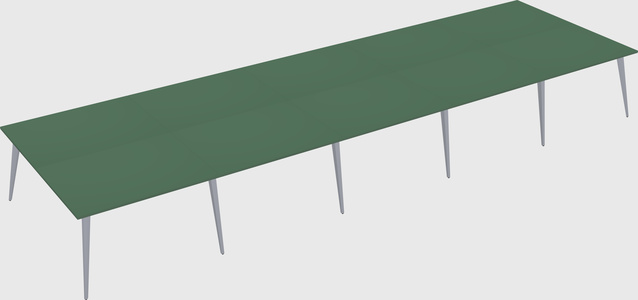 Shared rectangular office desk system