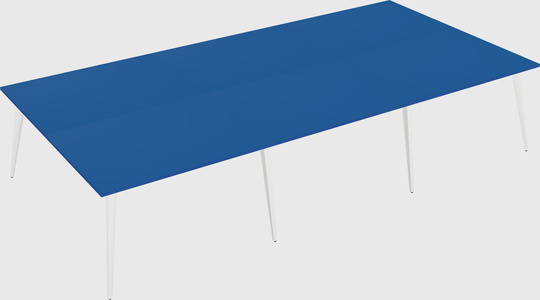Shared rectangular office desk system