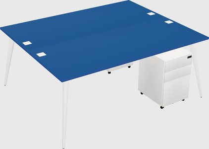 Shared rectangular office desk system