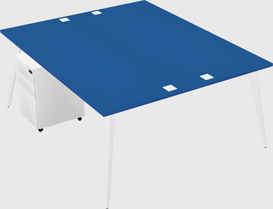 Shared rectangular office desk system