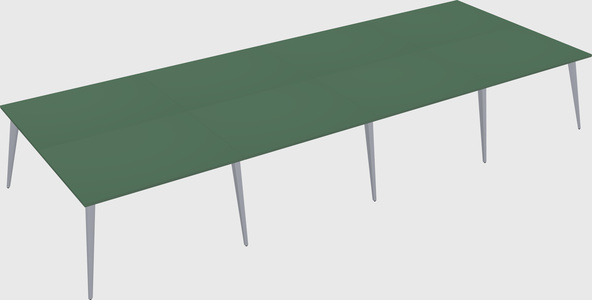 Shared rectangular office desk system