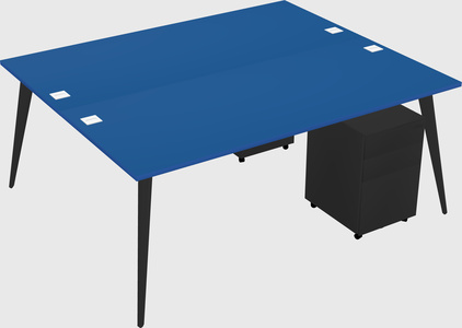 Shared rectangular office desk system