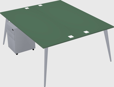 Shared rectangular office desk system