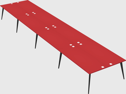 Shared rectangular office desk system