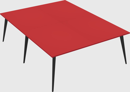 Shared rectangular office desk system