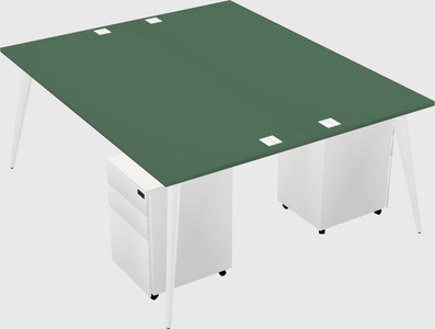 Shared rectangular office desk system
