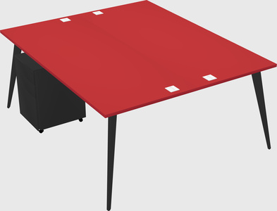 Shared rectangular office desk system