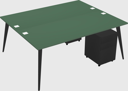 Shared rectangular office desk system