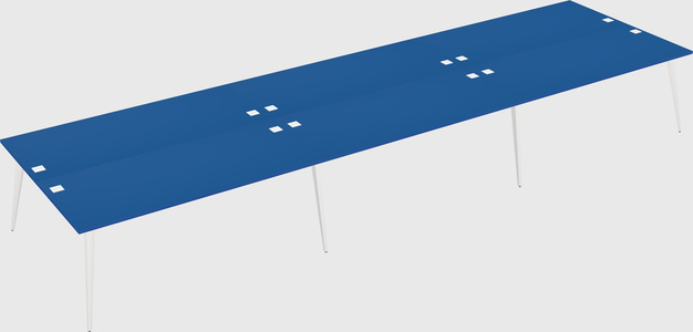 Shared rectangular office desk system