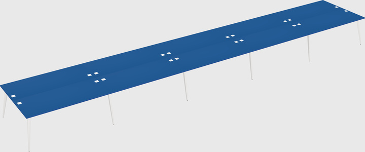 Shared rectangular office desk system