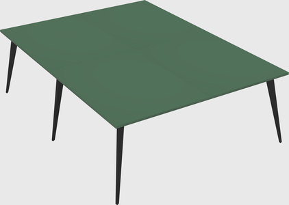 Shared rectangular office desk system