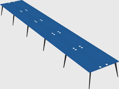 Shared rectangular office desk system