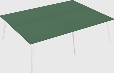 Shared rectangular office desk system