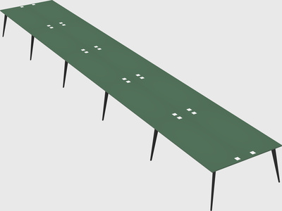 Shared rectangular office desk system