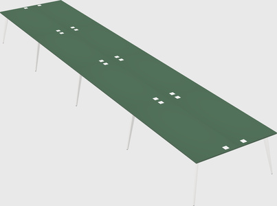 Shared rectangular office desk system