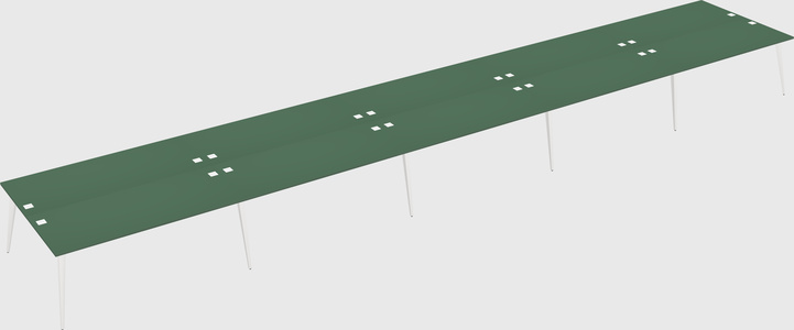 Shared rectangular office desk system
