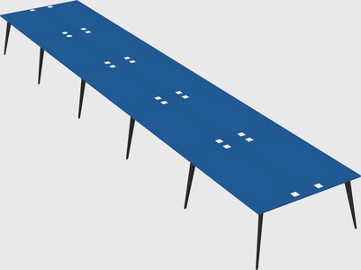 Shared rectangular office desk system