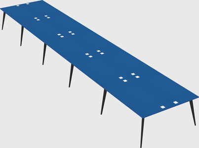 Shared rectangular office desk system