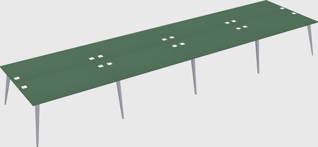 Shared rectangular office desk system
