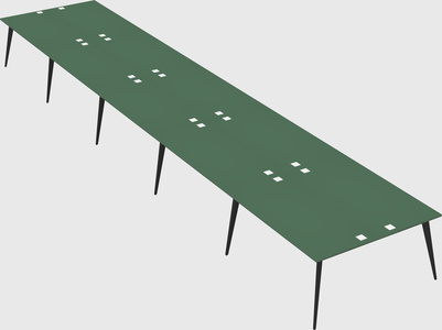 Shared rectangular office desk system