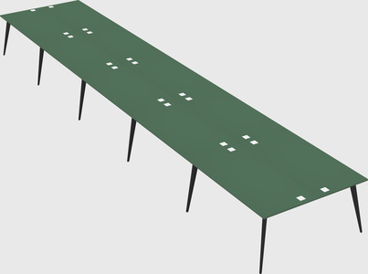 Shared rectangular office desk system